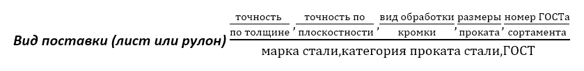 Схема обозначения листового проката